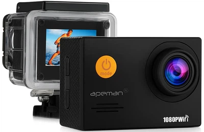 Екшн-камера APEMAN A70 / 170° / 14Мп / Full HD / 60fps / Wi-Fi / Вологозахищена / Чорна Б/В