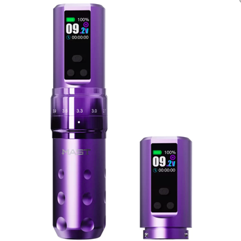 Машинка для татуажу Mast Fold 2 Pro WQP-075 з додатковим блоком Purple