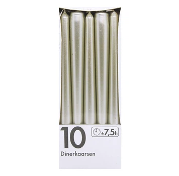 Свеча конусная Bolsius 245/24 metallic 10 шт