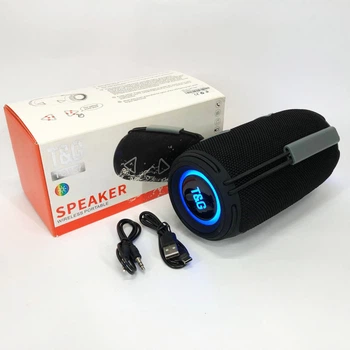 Bluetooth-колонка TG657 с RGB подсветкой 1500 mAh, Bluetooth колонка для хорошей музыки. Цвет: черный 5058346
