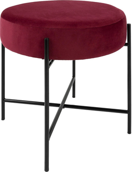 Taboret welurowy Atmosphera Arty 47 cm Bordowy (3560232983276)