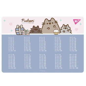 Подкладка для стола с подсказками таблица умножения А3 YES Pusheen 492324 5140844