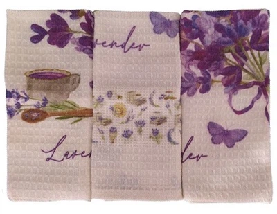 Набор вафельных полотенец кухонных Nilteks Lavender 40х60 см 3 шт (TC303375390)