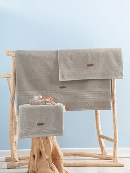 Набор 3 махровых полотенца TÜRComFor для ванной 30х50 + 50х90 + 75х150 см Beige (TC303375553)