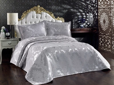 Покрывало TÜRComFor Beste Grey Евро 240х260 см + Наволочки 60x80 см х 2 шт Хлопок (TC303375742)