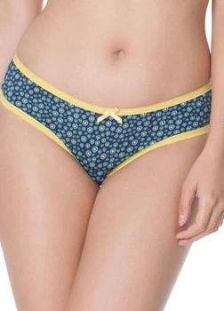 Трусики жіночі в квіточки з жовтими воланами Curvy Kate Сині 17147 3XL (52)