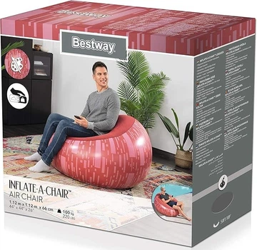 Fotel dmuchany Bestway 75052 Czerwony (5908220472476)