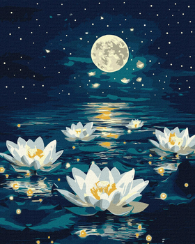 Obraz po numerach Ideyka Lotos w blasku z farbami metalic extra 40x50 cm KHO6391 (4823104379225)