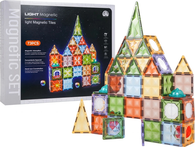 Zestaw klocków magnetycznych 3d z podświetleniem 75 elementów ZKL.CH1228 (5903864973761)