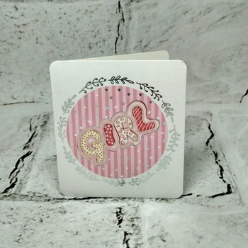 Открытка мини подарочная It's a girl Baby Shower 7,1х8,2 см 5503-171
