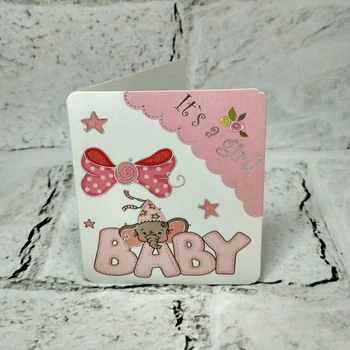 Открытка мини подарочная It's a girl Baby Shower 7,1х8,2 см 5503-174