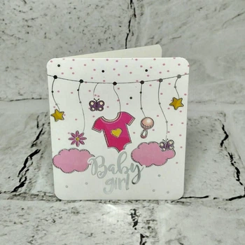 Открытка мини подарочная It's a girl Baby Shower 7,1х8,2 см 5503-1710