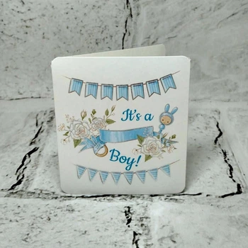Открытка мини подарочная It's a boy Baby Shower 7,1х8,2 см 5503-1717