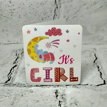 Открытка мини подарочная It's a girl Baby Shower 7,1х8,2 см 5503-177