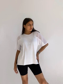 Футболка Свободного Кроя Белая Женская Airy С Разрезами "white" S (297995)