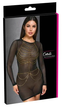Украшение для тела цепочка эротическая золотистая Body Chain (343158)