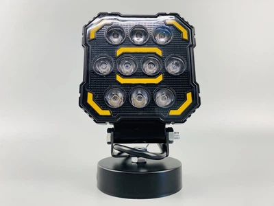 Фара LED квадратна, біле та жовте світло, 112 мм х 128 мм х 37 мм (ширина). 9-60V.