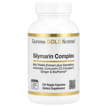 Силімариновий комплекс для здоров’я печінки California Gold Nutrition екстракт розторопші кульбаба артишок куркумін імбир 120 капсул