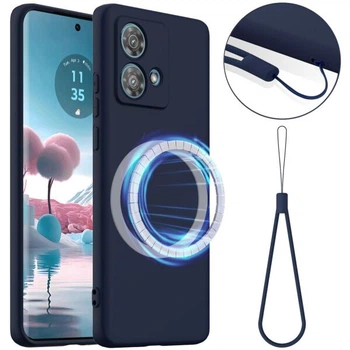 Защитный чехол Deexe Silicone Case with MagSafe для Motorola Moto G84 - Dark Blue