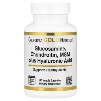 Глюкозамін хондроїтин МСМ і гіалуронова кислота California Gold Nutrition 60 капсул