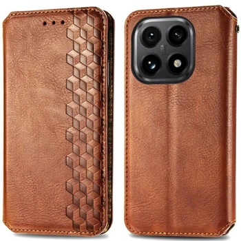Чохол Deexe Rhombus Wallet для Xiaomi 15T - Brown