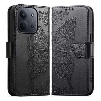 Чехол-книжка с рисунком UniCase Butterfly Pattern для Xiaomi Redmi 15C / Poco C85 - Black