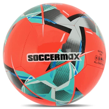 Мяч футбольный №5 PU Гриппи сшит вручную SOCCERMAX FB-4137 (№5, 4 шара, сшит вручную)