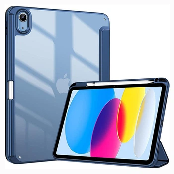 Чехол Clear Acrylic для iPad 11 (2025) / iPad 10 (2022) 10.9" с местом для стилуса Темно-синий