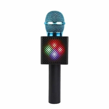 Караоке-микрофон беспроводной с LED-подсветкой Голубой (MX-00007829W)