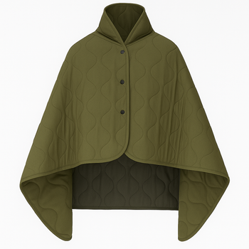 Кемпинговое одеяло с чехлом Army Olive 150×200 см KT7001001— с кнопками, позволяющими использовать как пончо