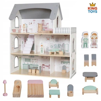 Деревянный кукольный домик CozyHouse с мебелью