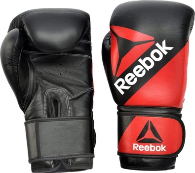 Боксерські рукавиці Reebok Combat Leather Boxing Gloves чорний, червоний Чоловіки 10 унцій