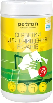 Влажные салфетки Patron для очистки экранов и мониторов туба 100 шт (CS-PN-F3-027)