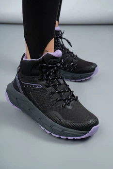 Кроссовки женские высокие Where Uwear WUW6034W-BLACK/PURPLE черные 346677_39 (25.5 см)