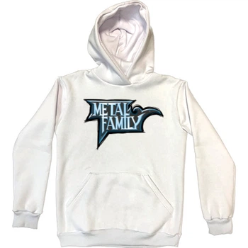 Худі Преміум Дитяча Metal Family Логотип Розмір 140 См (9-11Р.) Білий Без Утеплювача
