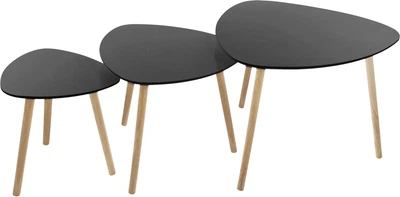 Набір журнальних столиків Atmosphera Mileo 3 шт. Чорний (3560231649326)