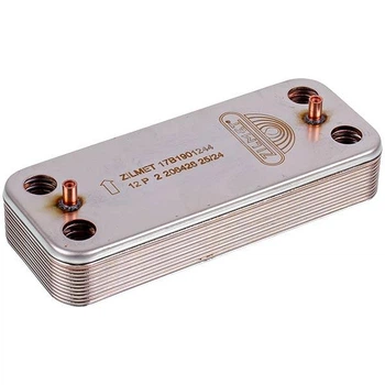 Теплообмінник (12 пластин) Zilmet 17B1901244 для газового котла Ariston, довжина 190 мм