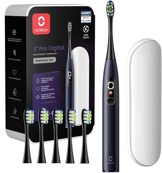  Електрична зубна щітка Oclean X Pro Digital Plus Blue з чохлом та 6 насадками