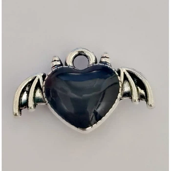 Підвіска (шармик) Only Чорне сердечко, 1,8х1,1, 1 шт (К-41)