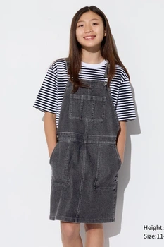 Сарафан Uniqlo 116-128(см) Черный джинс (125815)