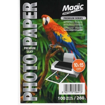 Фотобумага полуглянцевая шелк Magic Premium Silky 10*15 см 260 г/м 100 листов