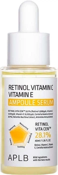 Сыворотка для лица APLB Retinol Vitamin C Vitamin E Ampoule Serum с ретинолом, витаминами С и Е 40 мл (8809874683126)