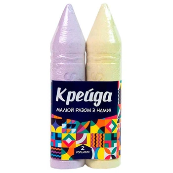 Мел Карандаш - 2 штуки Strateg большая цветная (50124) 50124