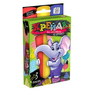 Мел DankoToys для рисования на асфальте большая 3 шт. MEL-01-01U