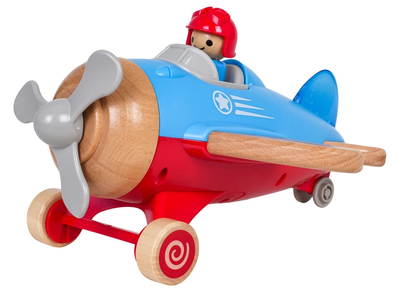 Ігровий набір Дерев'яний літак Блакитний ZDR.WB008C.NIE (5903864971279)