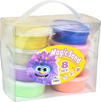 Набір кінетичного піску Strateg Magic Sand 8 шт (39406) (4823113882389)