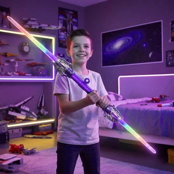 Фіолетовий світловий меч джедая з ефектами для рольових ігор безпечний та легкий для дітей