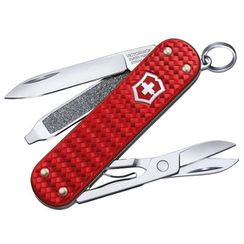Ніж складаний, мультитул Victorinox Classic SD Precious Alox (58мм, 5 функцій), червоний 0.6221.401G