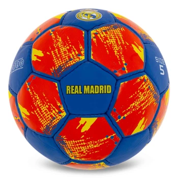 М'яч для футболу Clubball Real Madrid, розмір 5, ПВХ, ручне зшивання, латексна камера, тренувальний(OB_EB23C81E7D43)