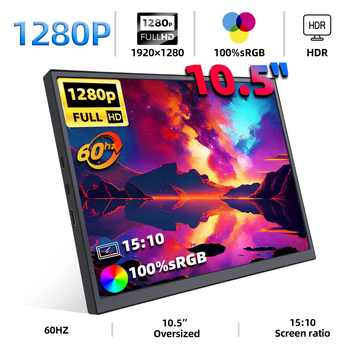 Портативный монитор ZSUS PM10A 10.5" Full HD IPS 1920×1280 для ноутбука, телефона и приставки